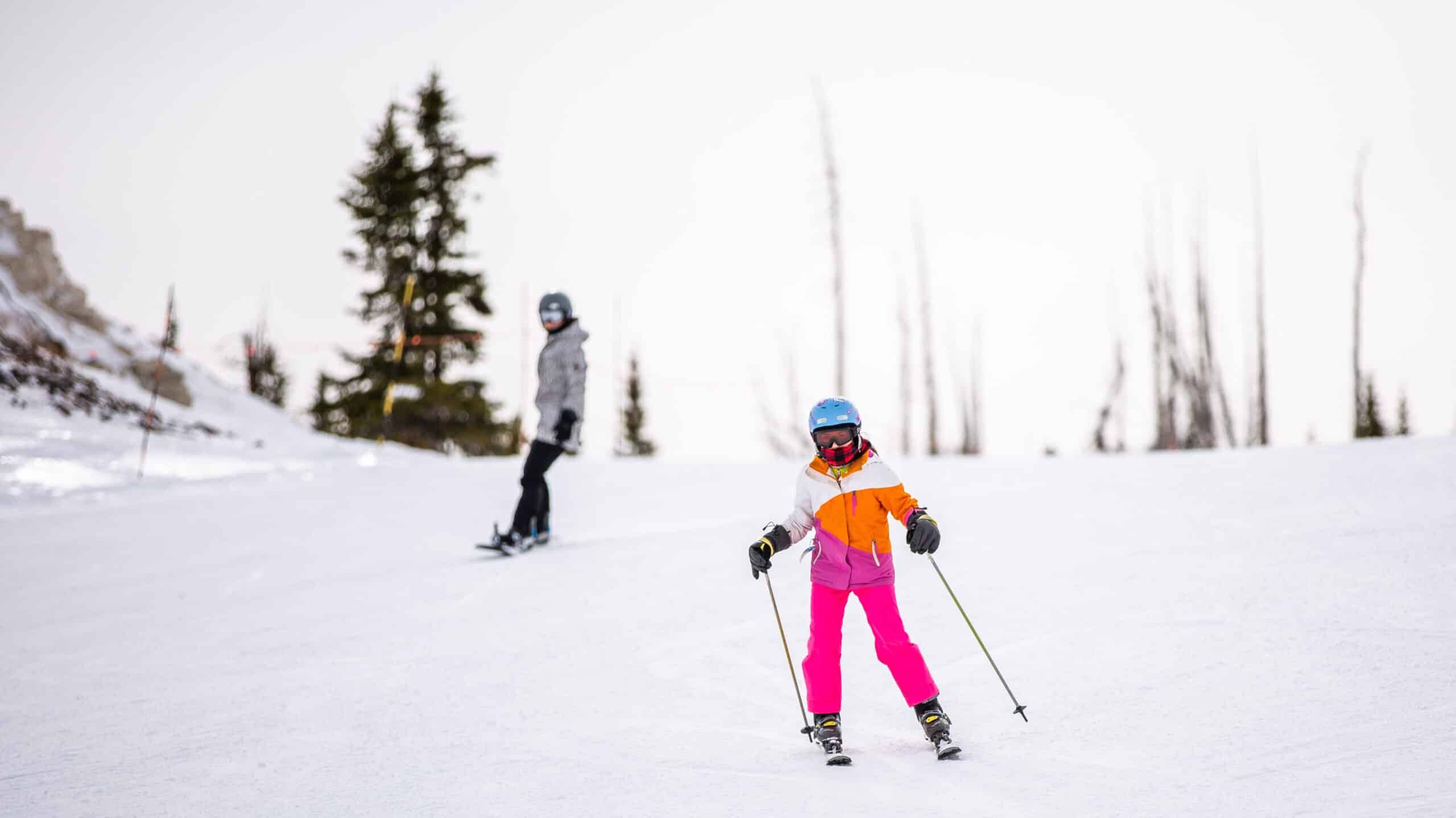 kids skiing free on mountain at brian head resort