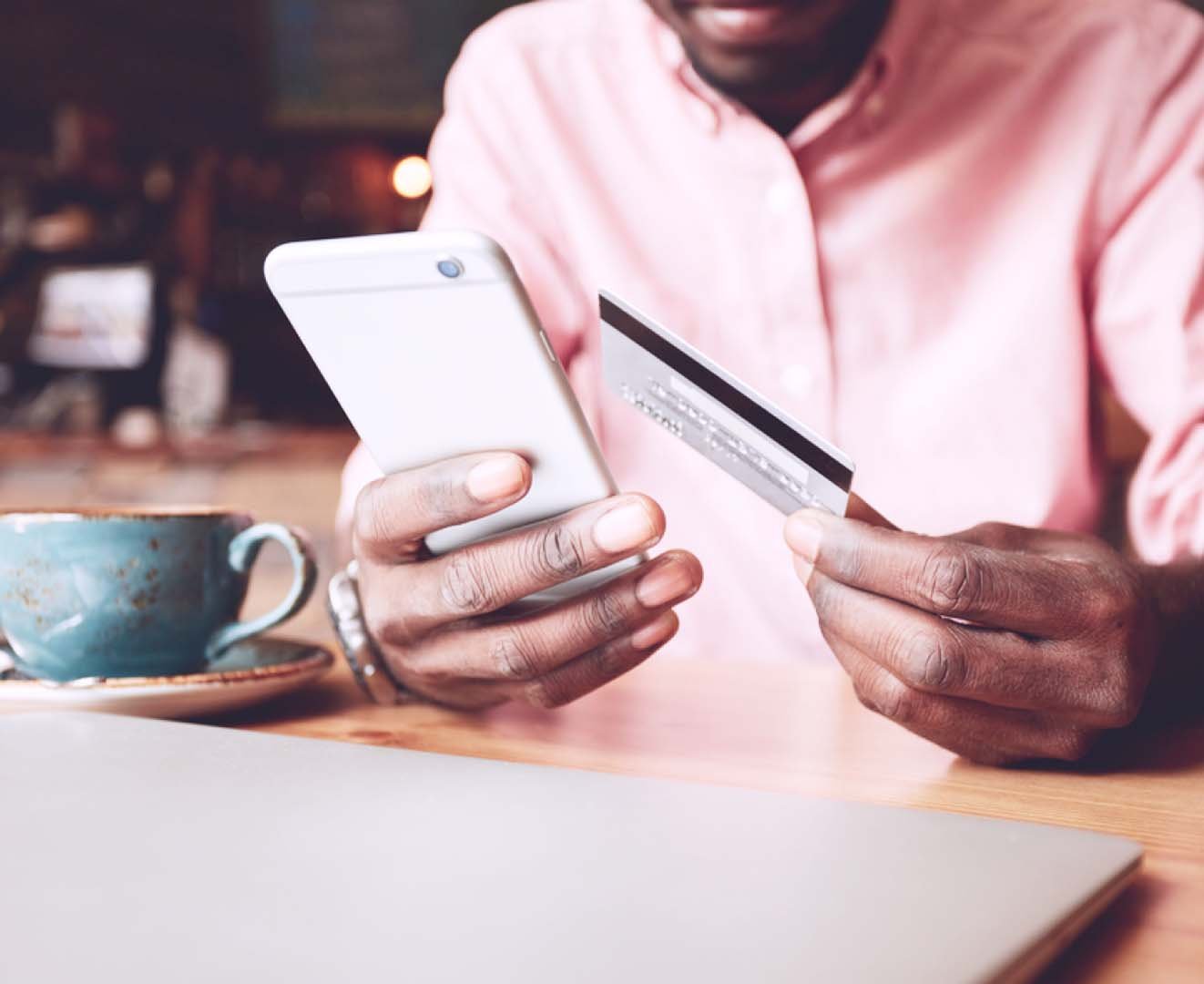 Man holding credit card